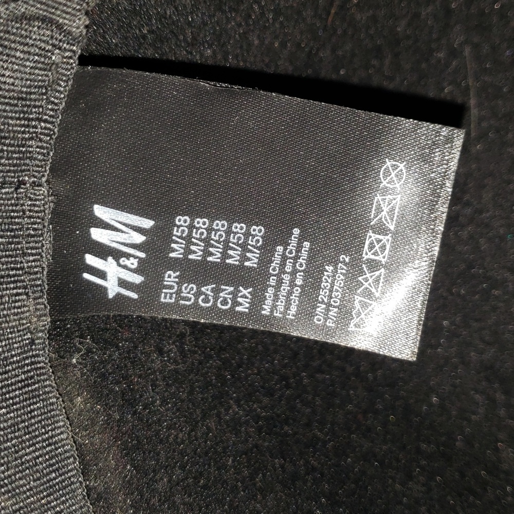 H&M Black Western Style Hat Size M - Picture 7 of 8